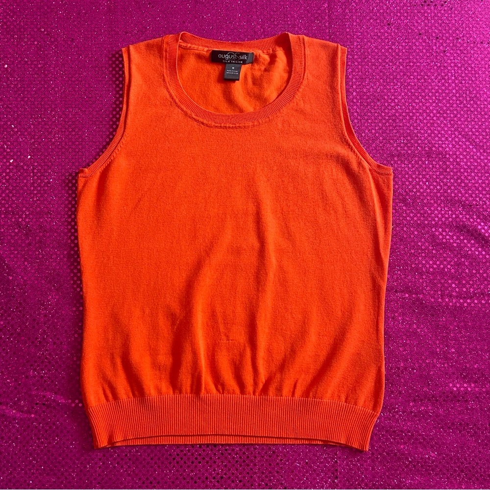 bright orange august silk sweater vest